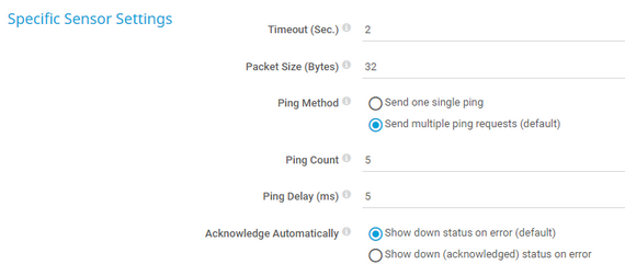 Specific Sensor Settings